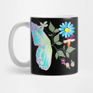 Spring heart, flowers and butterflies Mug